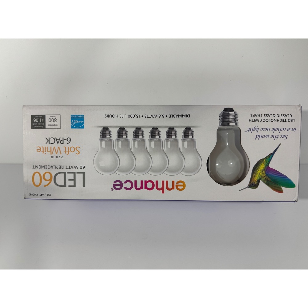 Feit Electric LED Light Bulbs 6 Pack Soft White New 60W Replacement 2700K 0336